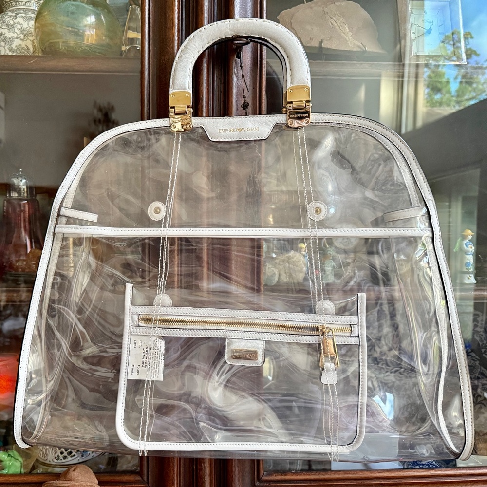 Giorgio Armani Clear and White Tote Bag - Picture 5 of 10